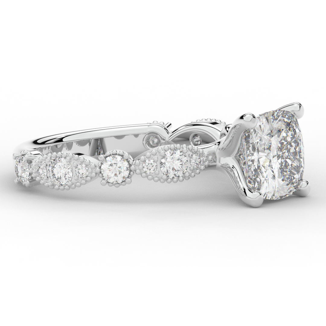 2.50CT.TW CUSHION LAB DIAMOND SOLITAIRE ENGAGEMENT RING - Nazarelle