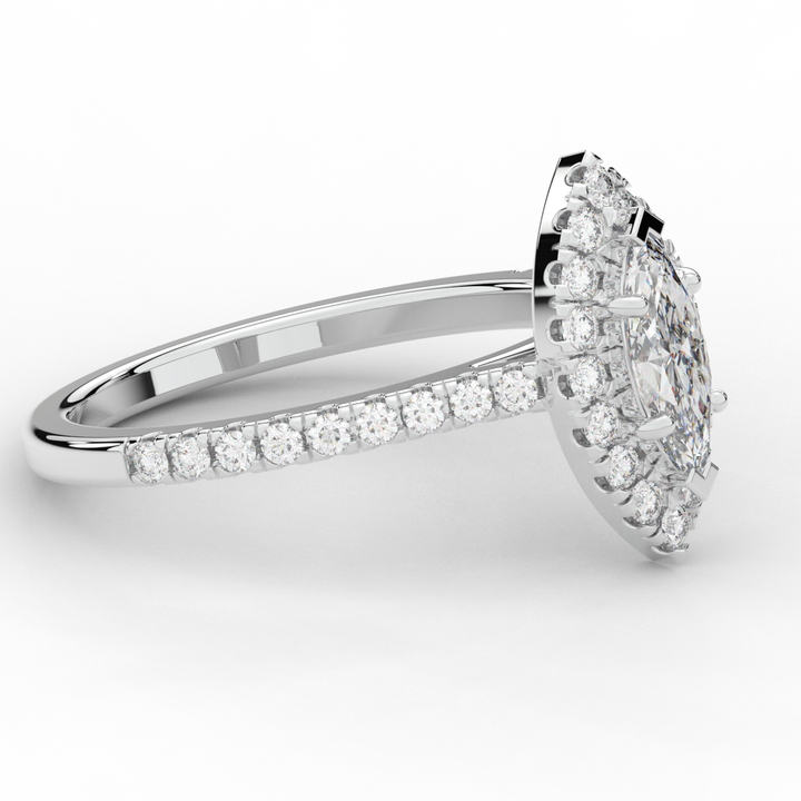 0.80CT.TW MARQUISE LAB DIAMOND HALO ENGAGEMENT RING - Nazarelle