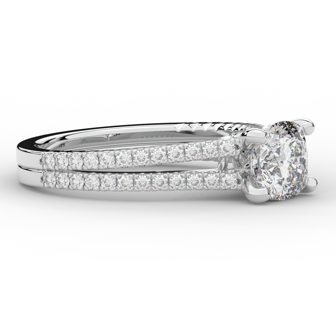 1.90CT.TW CUSHION LAB DIAMOND SOLITAIRE ENGAGEMENT RING - Nazarelle