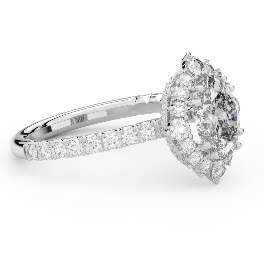 2.80CT.TW OVAL LAB DIAMOND HALO ENGAGEMENT RING - Nazarelle