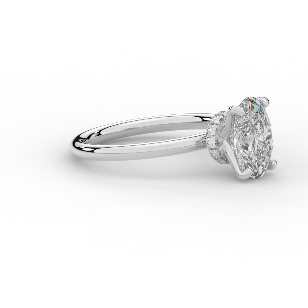 2.05CT.TW OVAL LAB DIAMOND SOLITAIRE ENGAGEMENT RING - Nazarelle