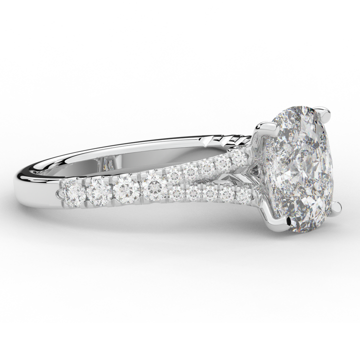 3.45CT.TW CUSHION LAB DIAMOND ENGAGEMENT RING - Nazarelle