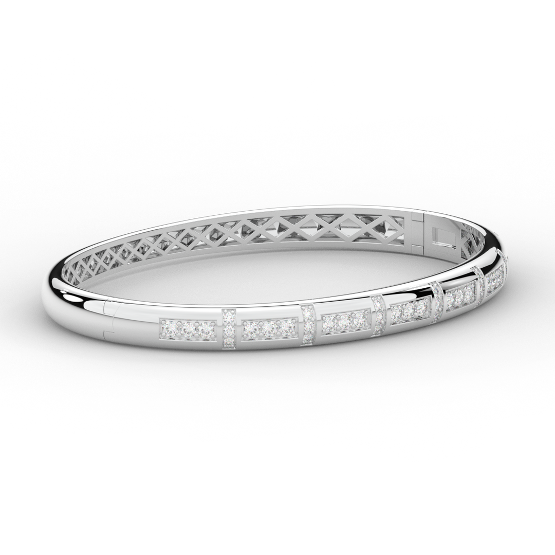 1.25CT.TW ROUND LAB DIAMOND BANGLE - Nazarelle