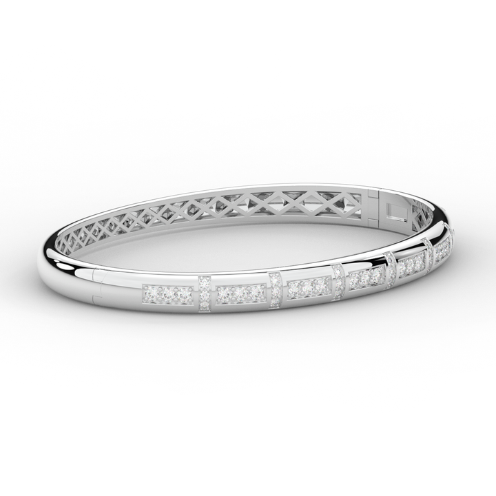 1.25CT.TW ROUND LAB DIAMOND BANGLE - Nazarelle