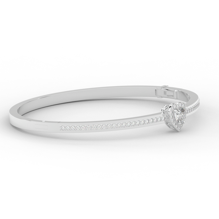 1.65CT.TW HEART AND ROUND LAB DIAMOND  BANGLE - Nazarelle