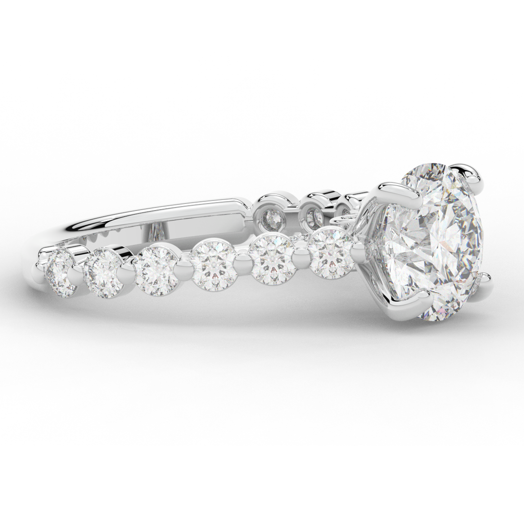 3.90CT.TW ROUND LAB DIAMOND ENGAGEMENT RING - Nazarelle