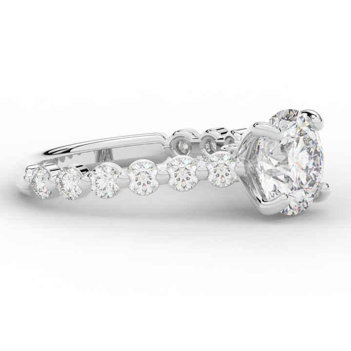 3.90CT.TW ROUND LAB DIAMOND ENGAGEMENT RING - Nazarelle