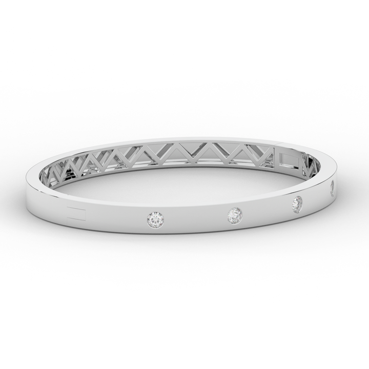 0.50CT.TW ROUND LAB DIAMOND BEZEL SET BANGLE - Nazarelle