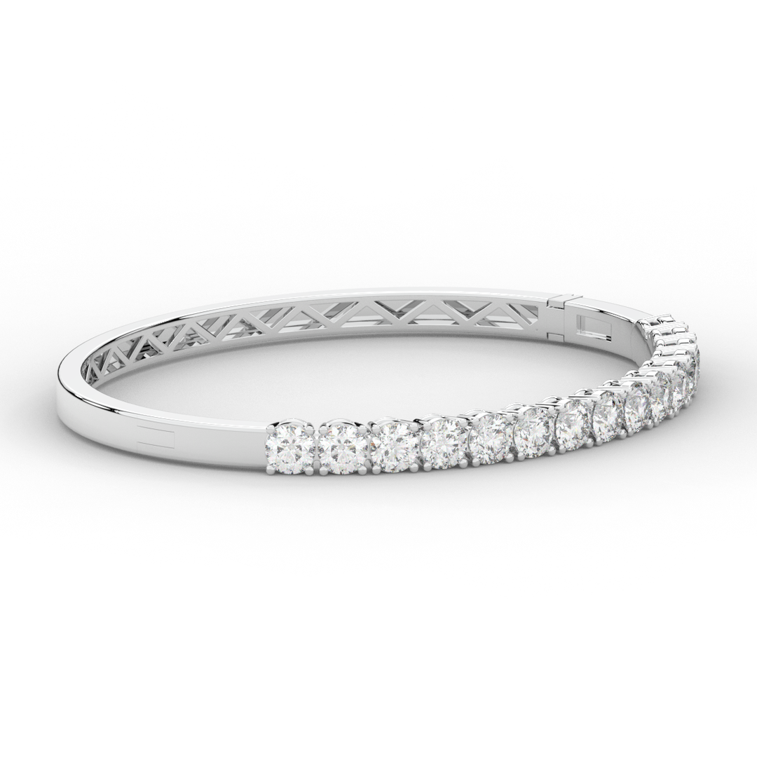 4.70CT.TW ROUND LAB DIAMOND BANGLE - Nazarelle
