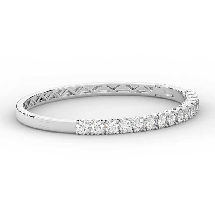 4.70CT.TW ROUND LAB DIAMOND BANGLE - Nazarelle