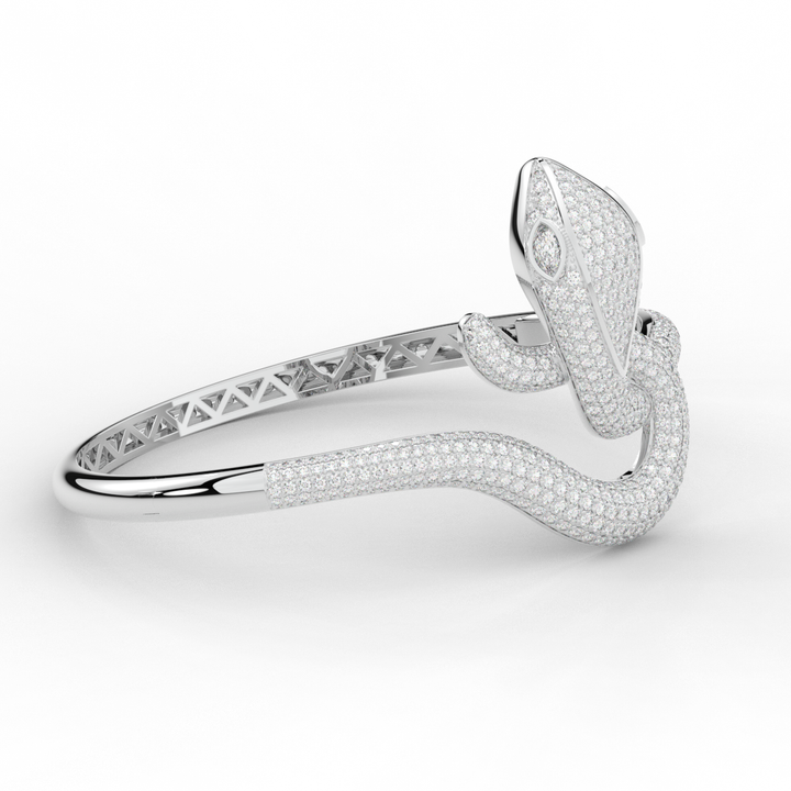 4.90CT.TW ROUND AND PEAR LAB DIAMOND SNAKE BANGLE - Nazarelle