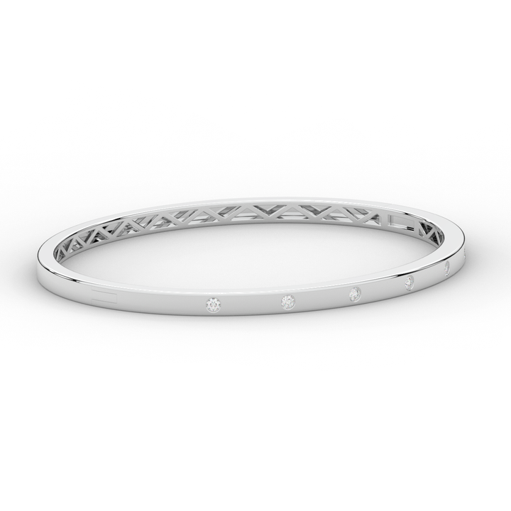 0.15CT.TW ROUND LAB BEZEL SET DIAMOND BANGLE - Nazarelle