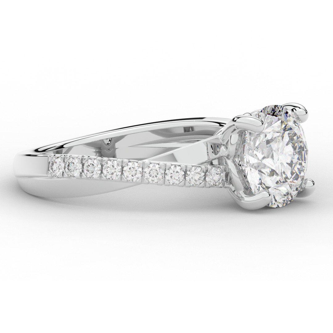 2.20CT.TW ROUND LAB DIAMOND TWISTBAND ENGAGEMENT RING - Nazarelle