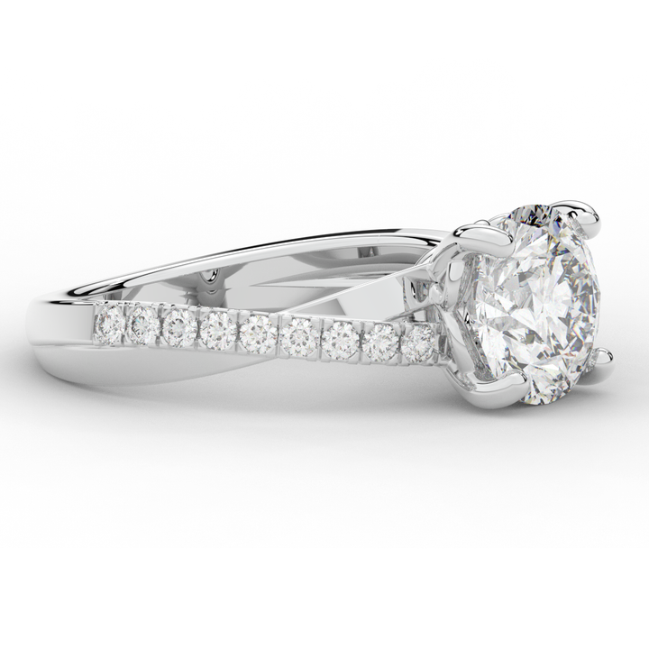 2.20CT.TW ROUND LAB DIAMOND TWISTBAND ENGAGEMENT RING - Nazarelle