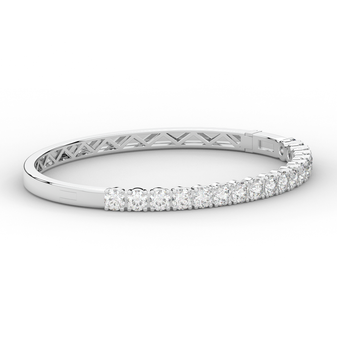 5.00CT.TW ROUND LAB DIAMOND BANGLE - Nazarelle