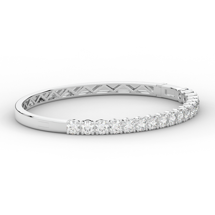 5.00CT.TW ROUND LAB DIAMOND BANGLE - Nazarelle