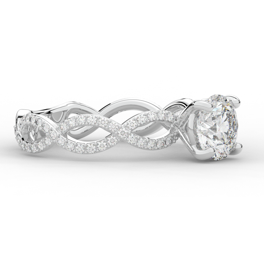 1.30CT.TW ROUND LAB DIAMOND ENGAGEMENT RING - Nazarelle