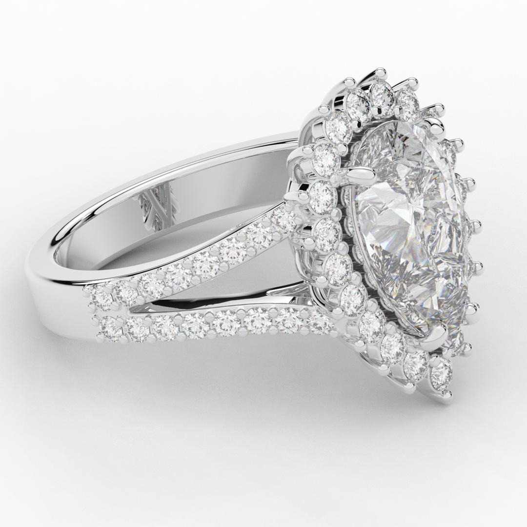 3.60CT.TW ROUND LAB DIAMOND ENGAGEMENT RING - Nazarelle