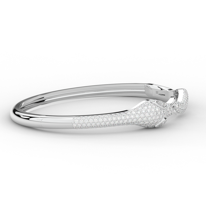 2.00CT.TW ROUND AND PEAR LAB DIAMOND SNAKE BANGLE - Nazarelle