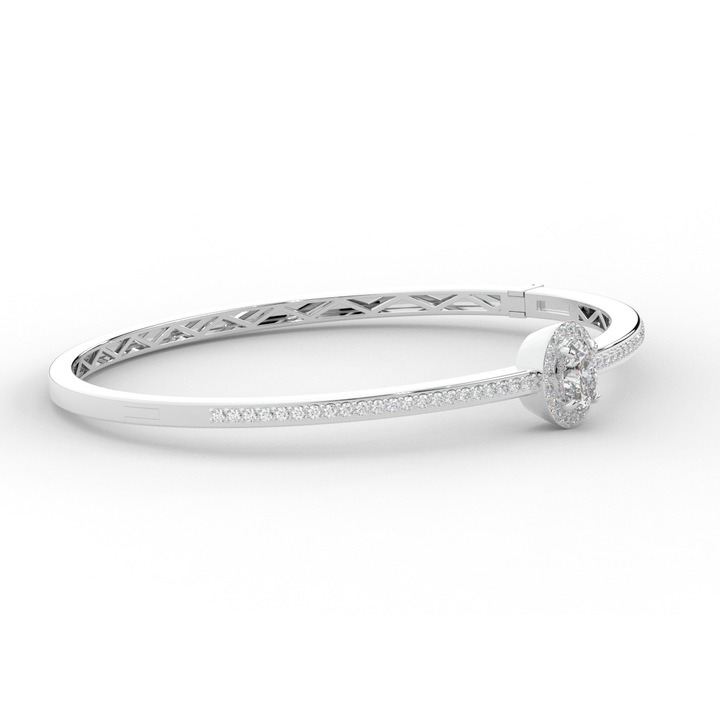 1.40CT.TW OVAL AND ROUND LAB DIAMOND BANGLE - Nazarelle