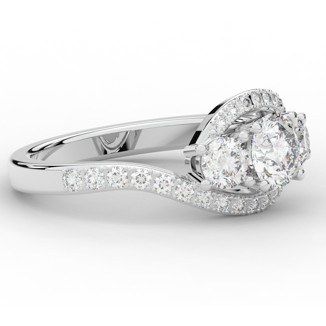 1.65CT.TW ROUND LAB DIAMOND TWIST HALO ENGAGEMENT RING - Nazarelle