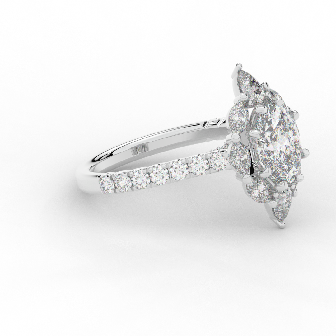 2.75CT.TW OVAL LAB DIAMOND HALO ENGAGEMENT RING - Nazarelle