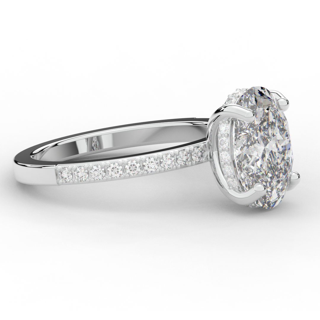 2.70CT.TW OVAL LAB DIAMOND SOLITAIRE ENGAGEMENT RING - Nazarelle