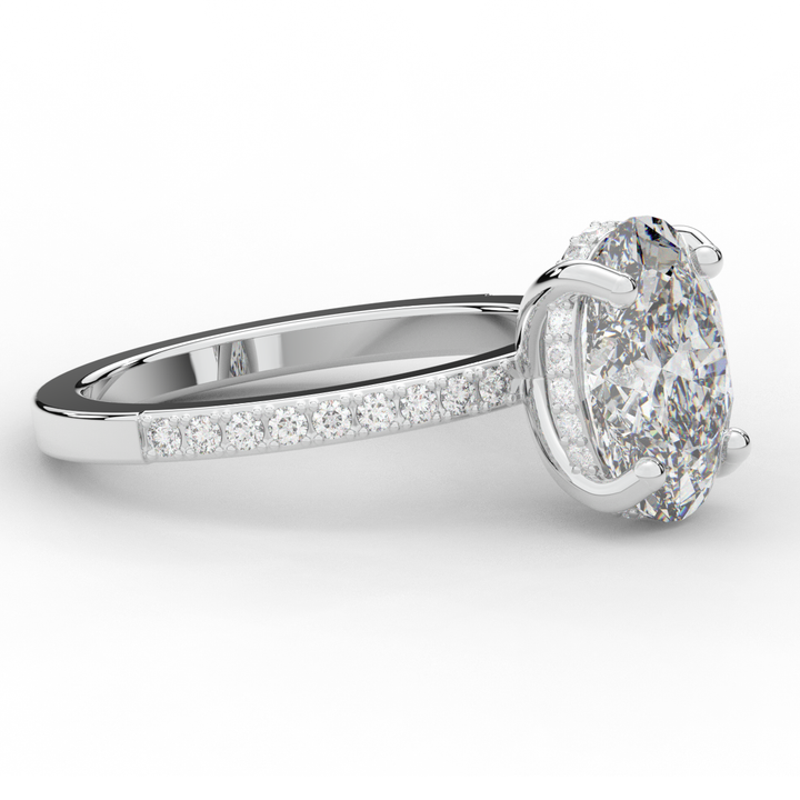 2.70CT.TW OVAL LAB DIAMOND SOLITAIRE ENGAGEMENT RING - Nazarelle