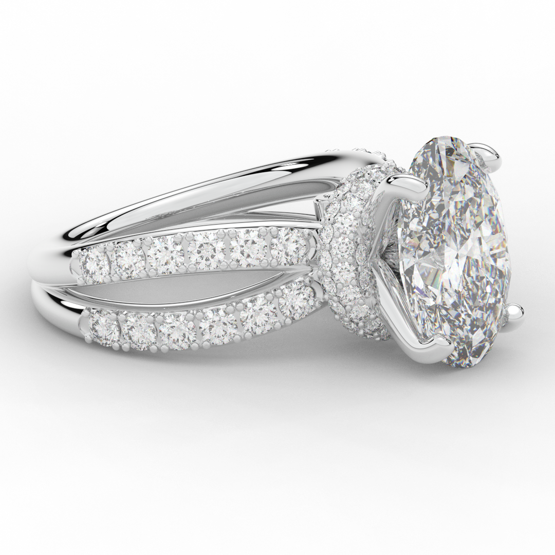 6.25CT.TW OVAL LAB DIAMOND ENGAGEMENT RING - Nazarelle