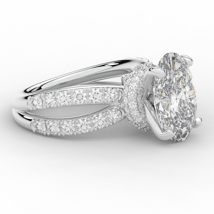 6.25CT.TW OVAL LAB DIAMOND ENGAGEMENT RING - Nazarelle