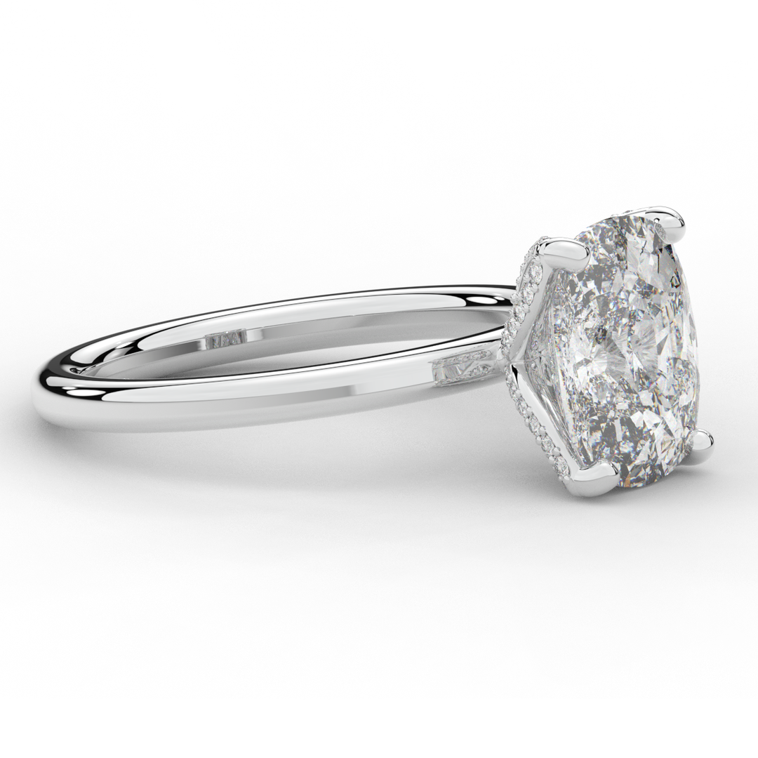 3.10CT.TW CUSHION LAB DIAMOND ENGAGEMENT RING - Nazarelle
