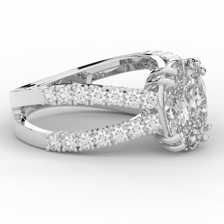 3.75CT.TW OVAL LAB DIAMOND SPLIT BAND ENGAGEMENT RING - Nazarelle
