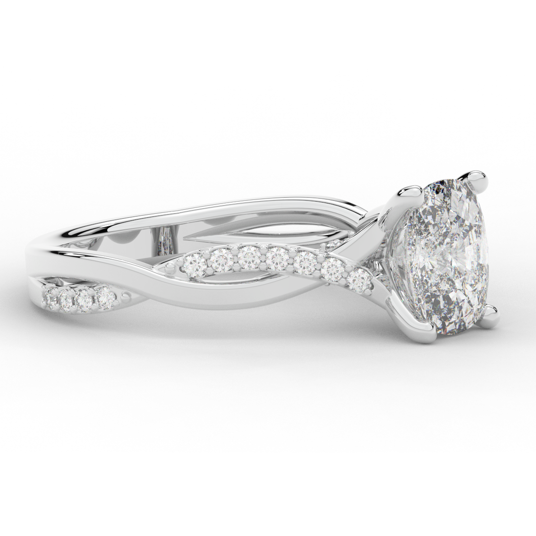1.70CT.TW CUSHION LAB DIAMOND TWIST BAND ENGAGEMENT RING - Nazarelle
