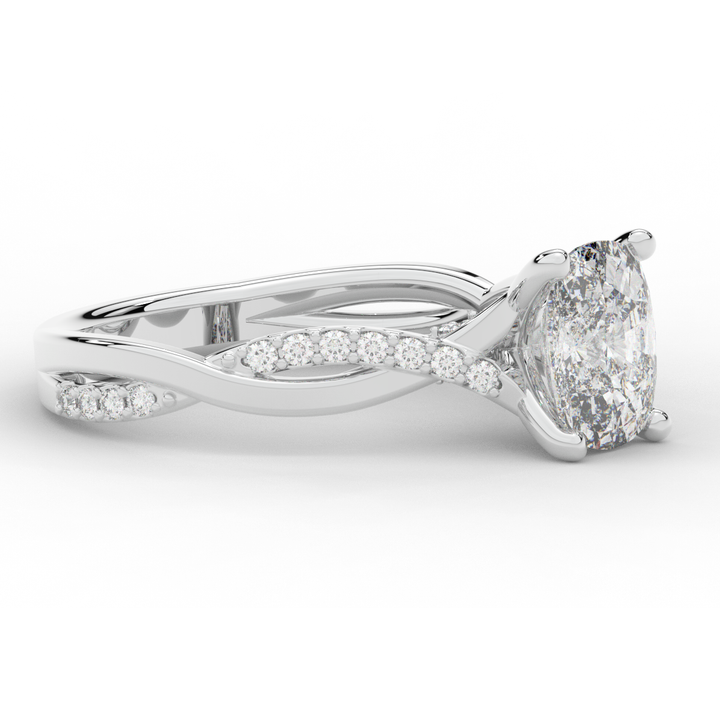 1.70CT.TW CUSHION LAB DIAMOND TWIST BAND ENGAGEMENT RING - Nazarelle