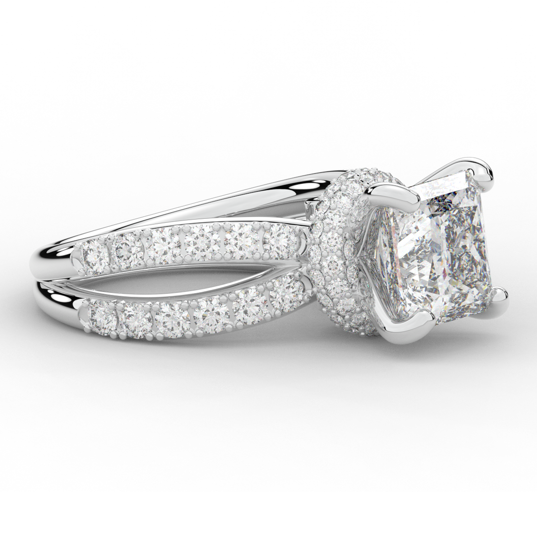 5.25CT.TW PRINCESS LAB DIAMOND ENGAGEMENT RING - Nazarelle