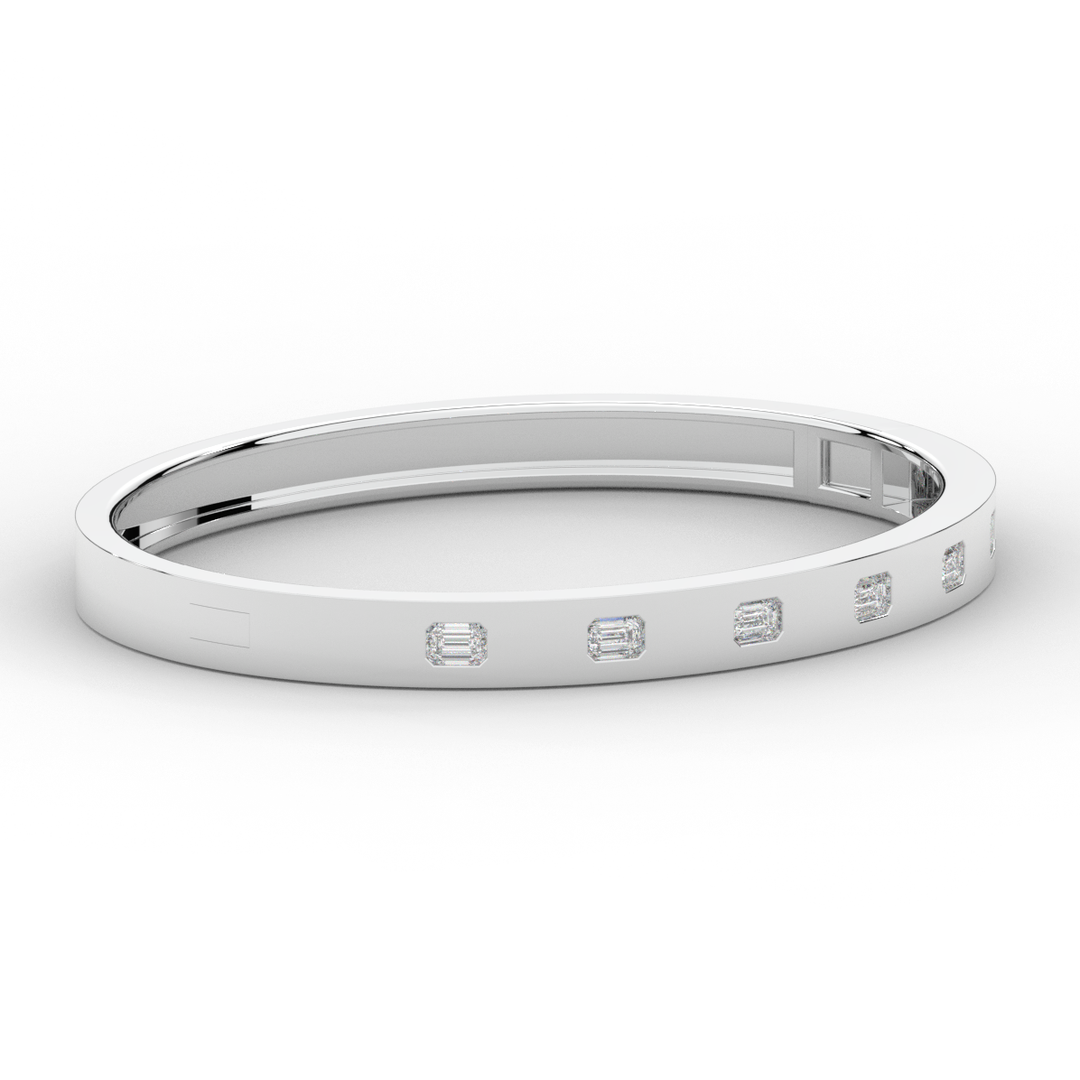 1.25CT.TW ROUND LAB DIAMOND BEZEL SET BANGLE - Nazarelle