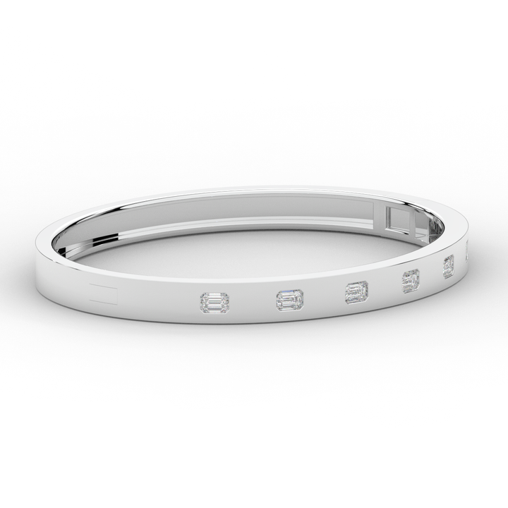 1.25CT.TW ROUND LAB DIAMOND BEZEL SET BANGLE - Nazarelle