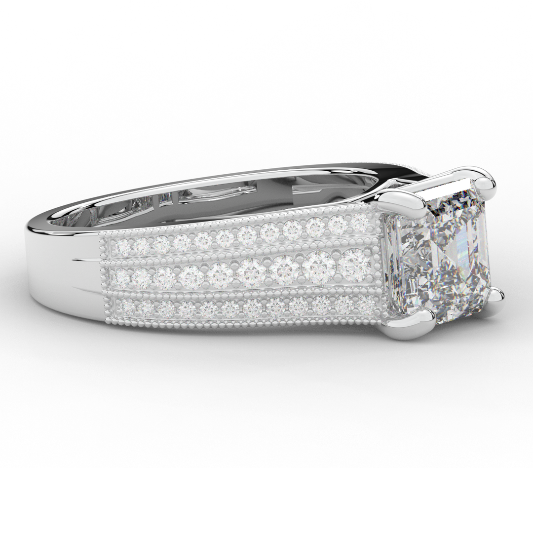 3.55CT.TW ASSCHER LAB DIAMOND ENGAGEMENT RING - Nazarelle