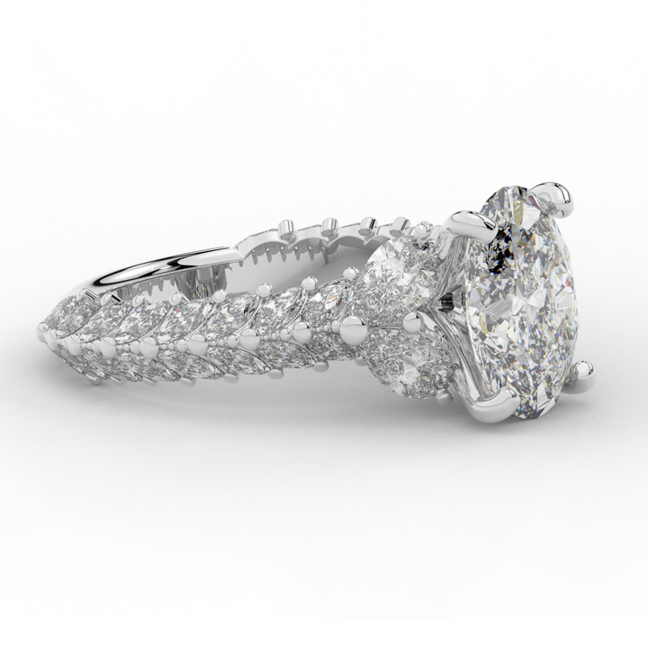 5.25CT.TW OVAL LAB DIAMOND HALO ENGAGEMENT RING - Nazarelle