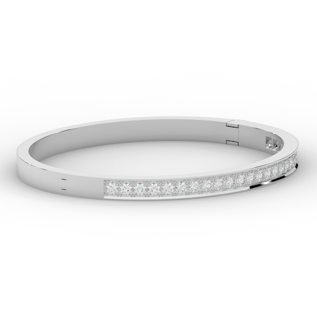 1.25CT.TW ROUND LAB DIAMOND BANGLE - Nazarelle