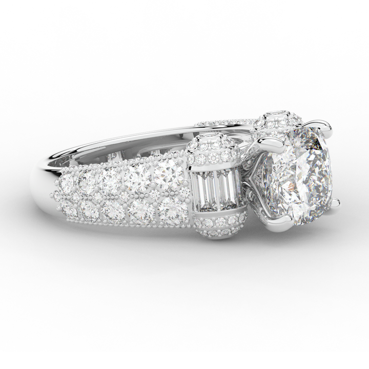 4.75CT.TW CUSHION LAB DIAMOND ENGAGEMENT RING - Nazarelle