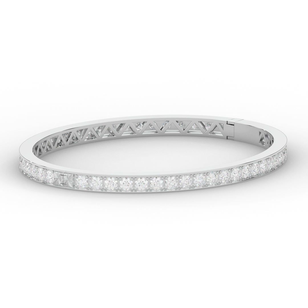 5.10CT.TW ROUND LAB DIAMOND BANGLE - Nazarelle