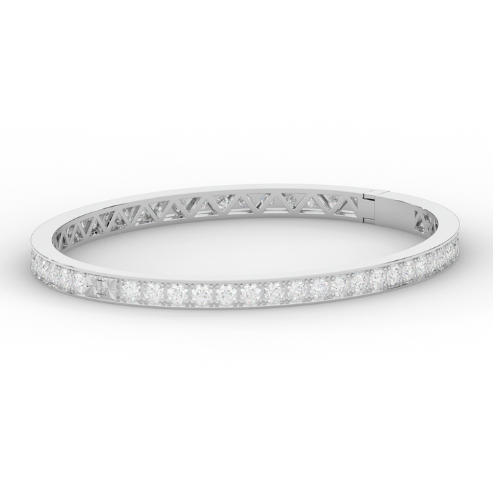 5.10CT.TW ROUND LAB DIAMOND BANGLE - Nazarelle