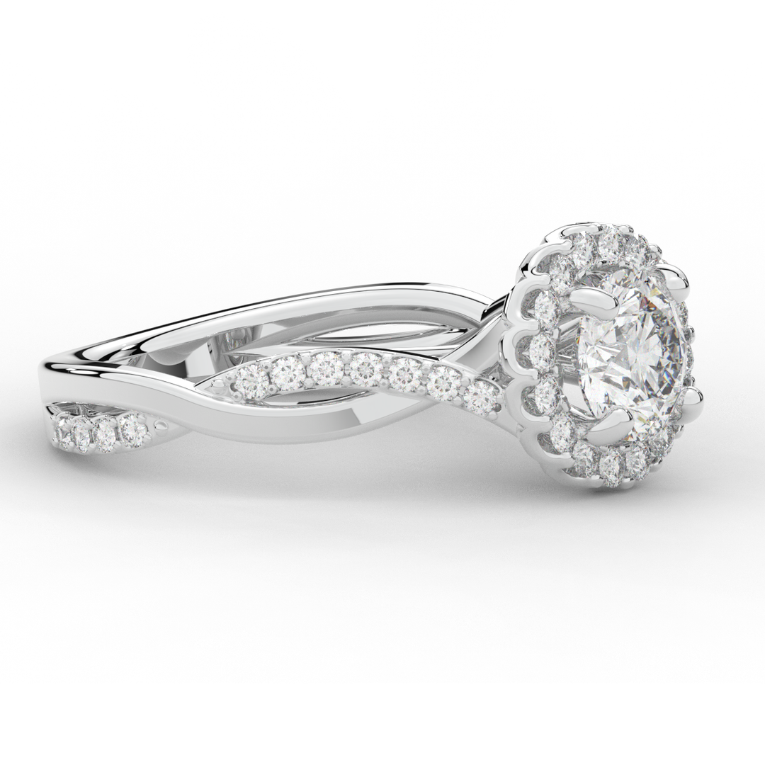 1.30CT.TW ROUND LAB DIAMOND ENGAGEMENT RING - Nazarelle