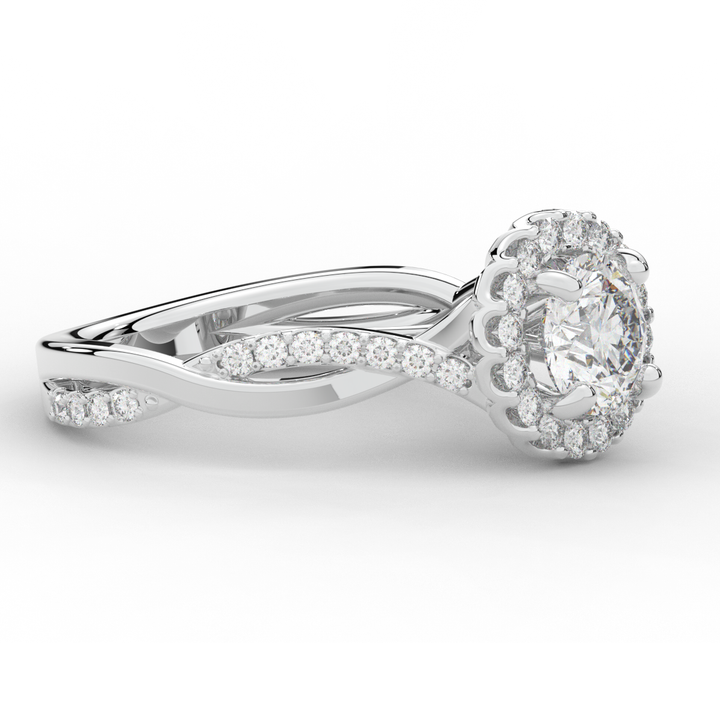 1.30CT.TW ROUND LAB DIAMOND ENGAGEMENT RING - Nazarelle