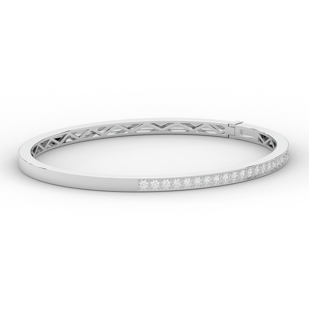 0.90CT.TW ROUND LAB DIAMOND BANGLE - Nazarelle