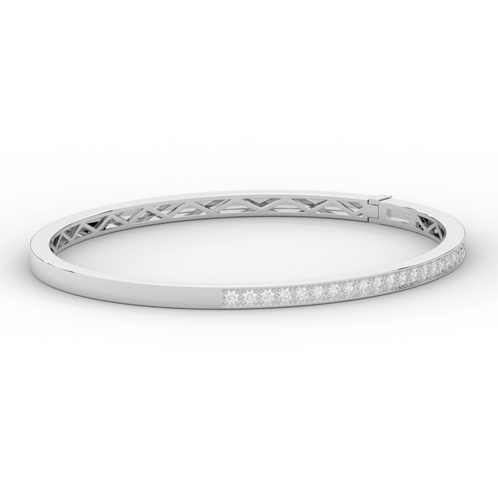0.90CT.TW ROUND LAB DIAMOND BANGLE - Nazarelle
