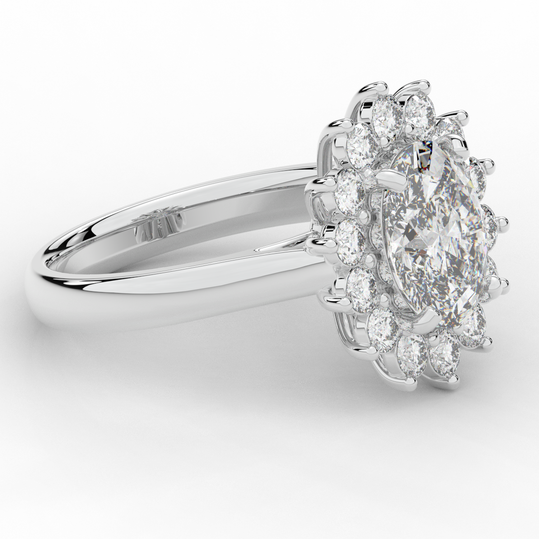 2.65CT.TW OVAL LAB DIAMOND HALO ENGAGEMENT RING - Nazarelle