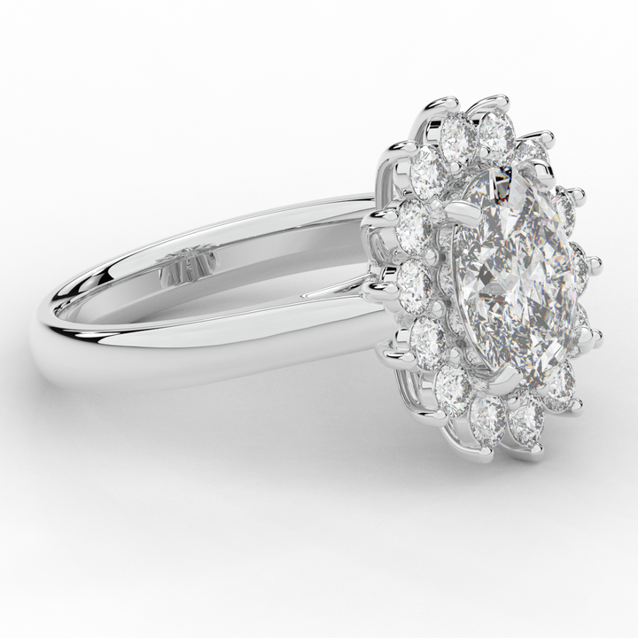 2.65CT.TW OVAL LAB DIAMOND HALO ENGAGEMENT RING - Nazarelle