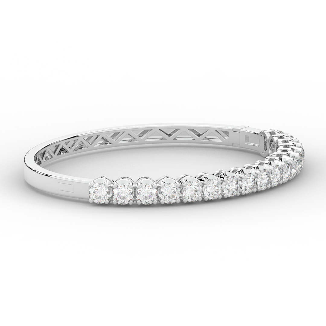 5.00CT.TW ROUND LAB DIAMOND BANGLE - Nazarelle